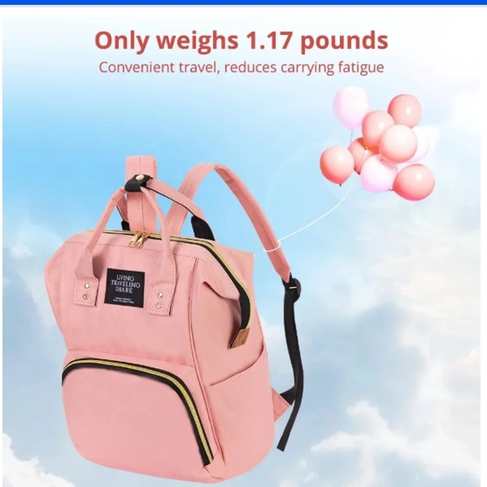 Hot Pink Baby Backpack Diaper Bag